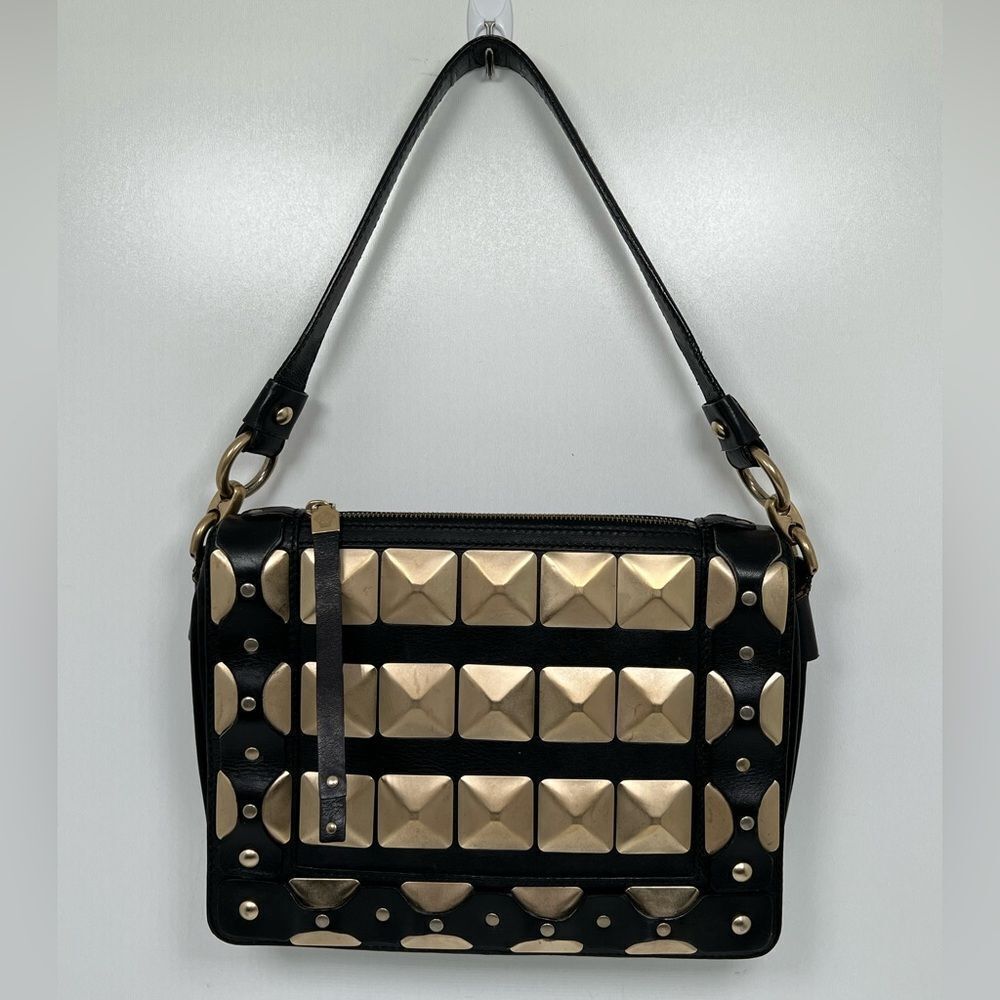 Versace Studded Leather Shoulder Bag